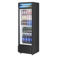 VEVOR Commercial Merchandiser Refrigerator, 9.7 CU.FT Glass Door Display Refrigerator, Beverage Refrigerator Cooler Merchandiser with Adjustable Shelves, Soft LED Light, Customizable Lightbox, Black | VEVOR US