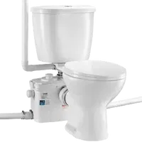 VEVOR Macerating Toilet System with Powerful 800W Macerator Pump, Rear Discharge and Upflush Toilet For Basement, Dual Flush Water Disposal, Macerating Toilet System Kit with 4-Inlet, Space Saving | VEVOR US