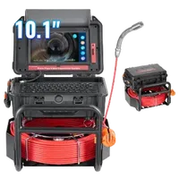 VEVOR Sewer Camera, 165 ft/50m, Self-Leveling Drain Camera with 10.1″ Touchscreen, 512Hz Transmitter & Distance Counter, IP67 Snake Plumbing Camera with Lights-12 LED, 32GB Card for Duct Pipe | VEVOR US