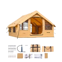 VEVOR Inflatable Tents for Camping, 5-8 Person Easy Setup Blow up Tent with Hand Pump, Luxury Glamping Tent with 2 Skylights, Canopy, Stove Jack 2 Doors & Mesh Windows (Storage Bag Included) | VEVOR US