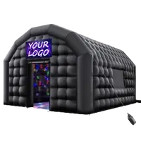 VEVOR Inflatable Nightclub, 17.72 x 16.4 x 13.9 ft Inflatable Party Tent with 680W Blower & Sandbag, Ventilated Blow up Night Club with 2 Windows, Air Cube House for Event Birthday Wedding Party | VEVOR US