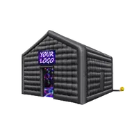 VEVOR Inflatable Nightclub, 17.7 x 16.4 x 13.9 Ft, Blow up Party Tent with Disco Lights & 680W Blower, Large Inflatable Night Club Tent for Adults, Inflatable House Air Cube for Wedding Birthday Black | VEVOR US