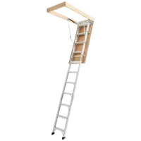 VEVOR Attic Ladder, 375LBS / 170KG Capacity, 9.8 to 10.3 ft / 3 to 3.13 m Height Adjustable, Multi-Purpose Foldable Aluminium Attic Stairs, Fits 7.66 to 10.25 ft Ceiling Heights for Convenient Access | VEVOR US