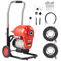 VEVOR Drain Cleaner Machine 120FT x 6/5 Inch, 1100W Electric Sewer Snake Auger Manual Feed - with 6 Cutters and CW/CCW Control for 4″ to 8″ Pipes | VEVOR US