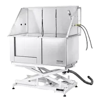 VEVOR 50″ Pet Dog Bathing Station Electric Height Adjustment, Professional Stainless Steel Dog Grooming Tub w/ Soap Box, Faucet,Rich Accessory,Bathtub for Multiple Pets, Washing Sink for Home(Left) | VEVOR US