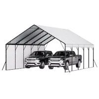 VEVOR Heavy Duty Metal Carport, 20 x 24 ft Outdoor Carport with Sturdy Frame & Roof, Car Garage Shade with Removable Sidewalls, Multi-Use Car Shelter for Pickup, Boat, Trucks & Tractors | VEVOR US