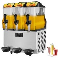 VEVOR Commercial Slushy Machine, 36L/9.6Gal Stainless Steel Margarita Smoothie Frozen Drink Maker, 150 Cup Triple Bowl Slushie Maker, 860W Slushie Machine for Home Party Restaurants Cafe Bars Use | VEVOR US