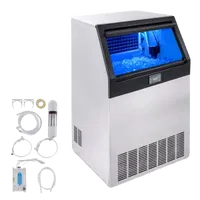 VEVOR Commercial Ice Maker, 265lbs/24H, Ice Maker Machine, 126 Ice Cubes in 12-15 Minutes, Freestanding Cabinet Ice Maker with 88lbs Storage Capacity LED Digital Display, for Home Office Restaurant | VEVOR US