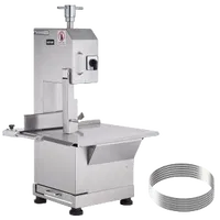 VEVOR Commercial Electric Meat Bandsaw, 2200W Stainless Steel Countertop Bone Sawing Machine, Workbeach 18.5″ x 20.9″, 0-7.1 Inch Cutting Thickness, Frozen Meat Cutter with 6 Blades for Rib Pork Beef | VEVOR US