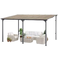 VEVOR Lean to Gazebo for Patio, 10′ x 14′ Hard Top Gazebo with Aluminum Frame, Wall Mounted & Freestanding Pergola, UV Resistant Polycarbonate Roof, Outdoor Patio Awnings for Deck, Garden and Backyard | VEVOR US