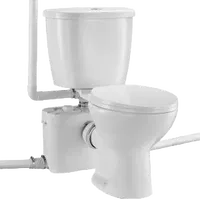 VEVOR Macerating Toilet System with Powerful 700W Macerator Pump, Rear Discharge and Upflush Toilet For Basement, Dual Flush Water Disposal, Macerating Toilet System Kit with 3-Inlet, Space Saving | VEVOR US