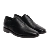 Men's Executive Cap Toe Dress Shoe In Black Leather - Thursday