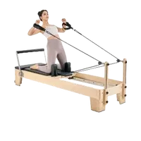 VEVOR Pilates Reformer Machine, Wooden Pilates Workout Equipment for Home Gym Studio Use, Pilates Bed with Dual Resistance- Spring & Cord, Reformer Set with Sitting Box, Up to 400 LBS | VEVOR US