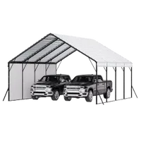 VEVOR Heavy Duty Metal Carport, 20 x 20 ft Outdoor Carport with Sturdy Frame & Roof, Car Garage Shade with Removable Sidewalls, Multi-Use Car Shelter for Pickup, Boat, Trucks & Tractors | VEVOR US