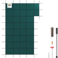 VEVOR Inground Pool Safety Cover, Fits 20 ft x 40 ft Rectangular Winter Pool Cover with Right Step, Triple Stitched, High Strength Mesh PP, Good Rain Permeability, Installation Hardware Included | VEVOR US