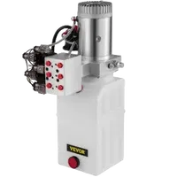 VEVOR Hydraulic Pump, 6 Quart/1.5 Gal Double Acting Dump Trailer Pump DC 12V, 3200 PSI Max Relief Pressure, Electric Hydraulic Power Unit for Dump Trailer Car Lifting (with 6pcs SAE #6 Connectors) | VEVOR US