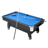 VEVOR Pool Table, 7 ft Portable Billiards Tables, Adjustable Feet Stable Game Table, Entertainment Set Includes Ball, Cue, Rack, Chalk and Brush, Black with Bule Cloth, for Family Use, Recreation Room | VEVOR US