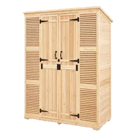 VEVOR Outdoor Storage Shed, Oversize Wooden Outside Storage Cabinet with Waterproof Roof and Metal Frame, Double Lockable Doors Garden Tool Shed Storage House Cabinet with Shelves & Floor, 58″x78″ | VEVOR US