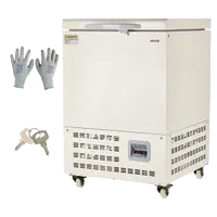 VEVOR Ultra Low Temperature Freezer, 58 L, −40℉ to −123℉ Adjustable Temp Range, with Rollers and Digital Display, 304 Stainless Steel Liner, Low Temperature Lab Freezer for Laboratory Samples Storage | VEVOR US