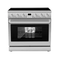 VEVOR 36 in Electric Range Oven, 6.0 Cu. Ft. Capacity Compact Freestanding Oven, Stainless Steel Kitchen Stove, with 5 Burners, Digital Screen Button Control, Easy Reach Racks for RV(No Power Cord) | VEVOR US