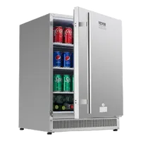 VEVOR 24 inch Indoor/Outdoor Beverage Refrigerator, 185QT Undercounter or Freestanding Beverage Fridge, 175 Cans Built-in Beer Fridge with Stainless Steel Body for Residential Home Bar Commercial Use | VEVOR US