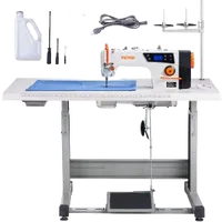 VEVOR Industrial Sewing Machine, 550W Servo Motor and Table Stand, 5000s.p.m Heavy-duty Lockstitch Sewing Machine, Clear Control Panel and Electro-mechanization Intelligent Start-stop for Easy Use | VEVOR US