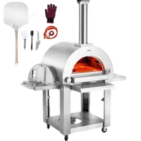 VEVOR 22″ Outdoor Pizza Oven Portable Pellet/Gas Oven with Casters for Camping | VEVOR US