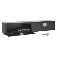 VEVOR Truck Tool Box, 72 x 13 x 16 Inch, Black Carbon Steel Topsider Toolbox with Dual Drop Doors, Heavy Duty Lockable Storage & Organization Box with Latch, Corrosion-Resistant, for Truck Bed Pickup | VEVOR US