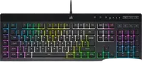 Corsair K55 RGB PRO XT Wired Membrane Gaming Keyboard (Dynamic Per-Key RGB Backlighting, 6 Macro Keys w/Elgato Software Integration, IP42 Dust and Spill-Resistant, Detachable Palm Rest) QWERTY, Black