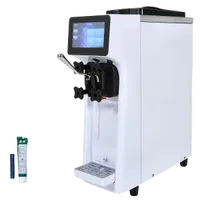 VEVOR Commercial Ice Cream Machine, 10.6 QT/H Yield, 1000W Single Flavor Countertop Soft Serve Ice Cream Maker, 4L Hopper 1.6L Cylinder, Touch Screen Auto Clean Pre-cooling, for Restaurant Snack Bar | VEVOR US