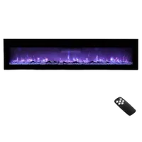 VEVOR 72 inch Electric Fireplace, Wall Mounted Recessed Fire Place with Remote Control, Timer, 1500W, Adjustable Flame Color Brightness, Touch Screen, Overheat Protection, for Living Room,Bedroom | VEVOR US