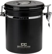 Coffee Culture Coffee Canister, Medium, Black