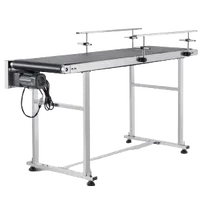 VEVOR Belt Conveyor, 59 x 15.7 inch Conveyor Table, Heavy Duty Stainless Steel Motorized Belt Conveyor for Inkjet Coding Applications Powered PVC Belt Anti-Static Adjustable Speed (Double Guardrail) | VEVOR US