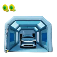VEVOR 26x15x11ft Inflatable Paint Booth, Inflatable Spray Booth, High Powerful 750W+950W Blowers Spray Booth Tent, Car Paint Tent Air Filter System for Car Parking Tent Workstation Motorcycle Garage | VEVOR US