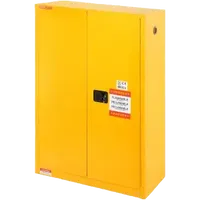 VEVOR Flammable Safety Cabinet, 45 Gal, Cold-Rolled Steel Flammable Liquid Storage Cabinet, 42.9 x 18.1 x 65.2 in Explosion Proof with 2 Adjustable Shelves 2 Manual Doors for Industrial Use, Yellow | VEVOR US