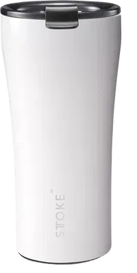 Sttoke Classic Leak-Proof Ceramic Insulated Cup, 16 oz, Angel White