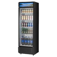 VEVOR Commercial Merchandiser Refrigerator, 13.3 CU.FT Glass Door Display Refrigerator, Beverage Refrigerator Cooler Merchandiser with Adjustable Shelves, Soft LED Light, Customizable Lightbox, Black | VEVOR US