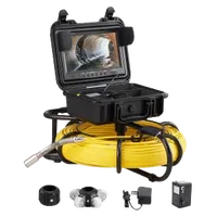 VEVOR Sewer Camera, 393 ft/120 m, 9″ Screen Pipeline Inspection Camera with DVR Function, Waterproof IP68 Camera with 12 Adjustable LEDs, with a 16 GB SD Card, for Sewer Line, Home, Duct Drain Pipe | VEVOR US