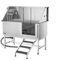 VEVOR Stainless Steel Dog Washing Station, 62 inch Pet Grooming Tub w/ Stairs, PE Water Filter Board, Faucet & Showerhead & Soap Holder Dog Bathtub for Large & Medium & Small Pets (Right Door) | VEVOR US