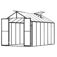 VEVOR Polycarbonate Greenhouse, 8 x 12 Ft, Outdoor Greenhouse with 2 Vent Windows, Pavilion Styled Greenhouse with Hinged Door, Aluminum Large Walk-in Greenhouse Kit for Outside Garden Backyard | VEVOR US