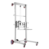 VEVOR Material Lift Winch Stacker, 551 lbs Capacity Pallet Truck Dolly, 70 in Max Lifting Height Manual Winch Stacker, Multifunctional Manual Pallet Truck Stacker with Wheels and Adjustable Fork | VEVOR US