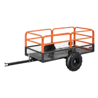 VEVOR Garden Utility Trailer, 22 Cu. Ft. & 1600lbs, ATV UTV Trailer, Tow Behind Steel Dump Trailers, Removable Rear Panel, Heavy Duty Pull Behind Yard Trailers for Lawn Mower Tractor Garden Waste | VEVOR US
