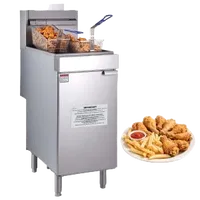 VEVOR Commercial Deep Fryer, 3-Burner Fryer for Restaurants, Stainless Steel Floor Standing Deep Fryers with Dual Baskets and Adjustable Temperature, Propane Powered, 40 lbs Capacity, 90,000 BTU | VEVOR US