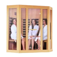 VEVOR Far Infrared Wooden Sauna, Room Home Sauna Spa for 3 to 4 Person, Low EMF Far Infrared Hemlock Wood Sauna with Tempered Glass Door & Bluetooth Speakers & Chromotherapy Lights, 2470W Indoor | VEVOR US