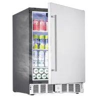 VEVOR 24 inch Indoor/Outdoor Beverage Refrigerator, 185QT Undercounter or Freestanding Beverage Fridge, 175 Cans Built-in Beer Fridge with Metal Plate Body for Residential Home Bar Commercial Use | VEVOR US