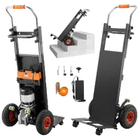 VEVOR Electric Stair Climbing Dolly, 880lbs Electric Stair Climbing Hand Trucks with 157.5in Rope & Extendable Handle, Heavy Duty Stair Climber for Warehouse Logistics, Moving Furniture(Black) | VEVOR US