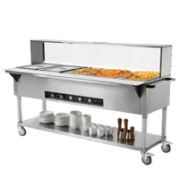 VEVOR 5-Pan Commercial Food Warmer, 5 x 20.6QT Electric Steam Table, 3750W Professional Buffet Catering Food Warmer with Acrylic Sneeze Guard, Food Grade Stainless Steel Server for Party Restaurant | VEVOR US