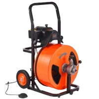 VEVOR Drain Cleaning Machine 100FT x 3/4 Inch, Sewer Snake Machine Auto Feed, Drain Auger Cleaner with 4 Cutter & Air-Activated Foot Switch for 1″ to 4″ Pipes | VEVOR US