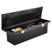 VEVOR Crossover Truck Tool Box, 72x20x14 In, Heavy Duty Aluminum Toolbox with Diamond Texture, Pick Up Truck Bed RV Trailer Toolbox, Waterproof Storage Organizer with Lock, Keys, Side Handles, Black | VEVOR US