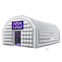 VEVOR Inflatable Nightclub, 26.2 x 19.7 x 13.1 ft Inflatable Party Tent with 1100W Blower & Sandbag, Blow up Night Club with 2 Windows, Air Cube House for Event Birthday Wedding Party, White | VEVOR US